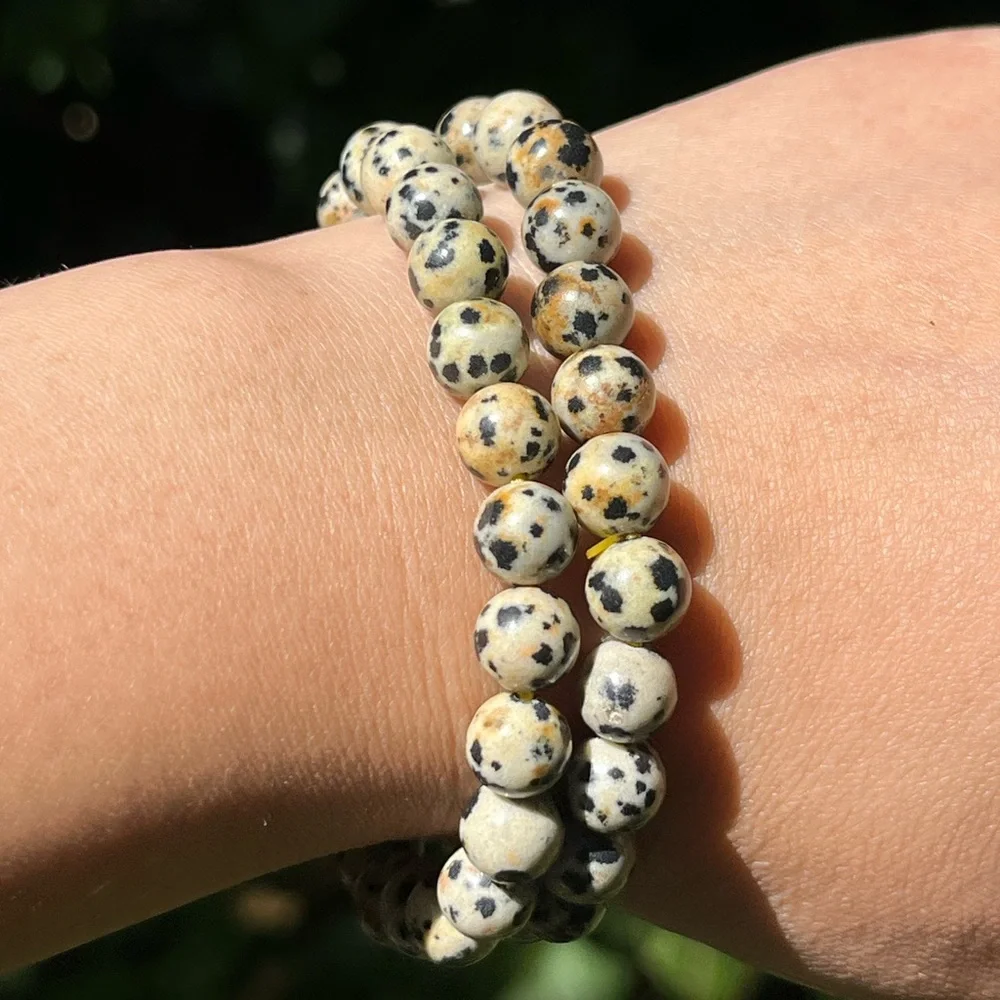 8mm stretchable Dalmatian bracelet‎